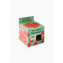 Radis & Capucine - Pot tomate cerise avec coupelle, 8cm, en terre cuite,10*8*8 cm - Beige clair - Unique