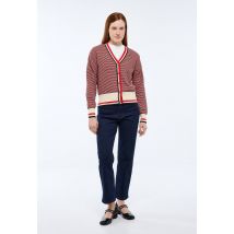 Cardigan boutonné en coton bio - Rouge - S - Femme - Monoprix