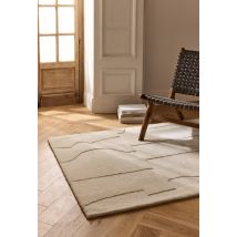 Tapis, 120x180cm, 100% laine - Beige Ecru - Unique - Monoprix