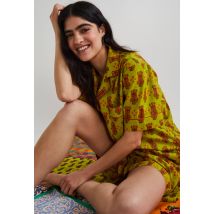 Pyjama short imprimé en coton - lisa corti x monoprix - Vert foncé - XL - Femme - Monoprix Createurs