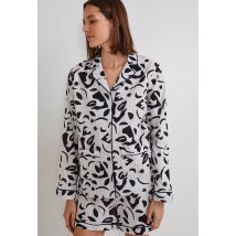 Pyjashort imprimé en coton bio, certifié gots et oeko-tex - Noir - XL - Femme - Monoprix Lingerie