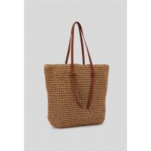 Cabas en paille papier détails lurex - Beige clair - Unique - Femme - Monoprix