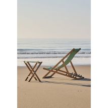 Chilienne, 56,5x97x87cm, en bois d'acacia et coton - Vert - Unique - Monoprix