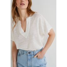 T-shirt à manches courtes uni - Beige Ecru - XL - Femme - Monoprix Premium