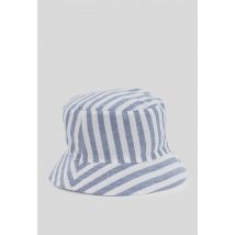 Bob rayé en coton - Bleu foncé - 52 - Enfant - Monoprix Kids