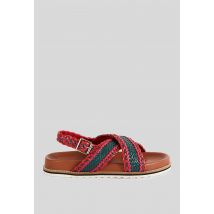 Sandales tressées en cuir responsable - Vert foncé - 30 - Enfant - Monoprix Kids