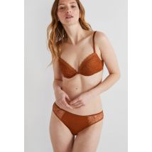 Soutien-gorge corbeille paddé amelia en dentelle, certifié oeko-tex - Brun - 90B - Femme - Monoprix Femme