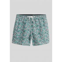 Short de bain imprimé fleur en polyester recyclé, certifié oeko-tex - Vert - XXL - Homme - Monoprix Homme