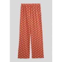 Pantalon large brodé en coton bio, certifié gots et oeko-tex - Orange foncé - L - Femme - Monoprix Lingerie