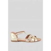 Sandales en cuir - Or - 39 - Femme - Monoprix Premium