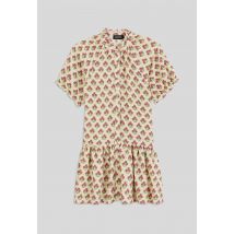 Robe imprimée en gaze de coton, coton bio et oeko-tex - Beige - 4 ans - Enfant Fille - Monoprix Kids