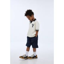 Bermuda droit uni en coton bio gots - Bleu foncé - 8 ans - Enfant Garçon - Monoprix
