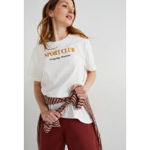 T-shirt de sport en coton bio - Beige Ecru - S - Femme - Monoprix Fit
