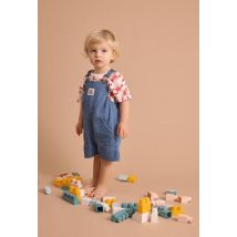 Bout'chou - Salopette courte en denim - Bleu foncé - 6 mois - Bébé