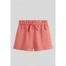 Short uni en lin - Orange - 8 ans - Enfant Fille - Monoprix Premium