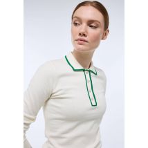 Sport - Pull manches longues uni 100% coton, certifié oeko-tex - Beige Ecru - L - Femme