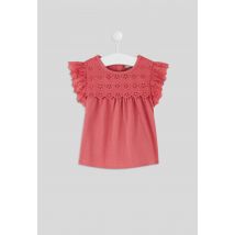 Bout'chou - Blouse broderies anglaises en coton bio - Rose - 6 mois - Bébé Fille