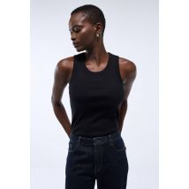 Débardeur côtelé uni en coton bio gots - Noir - L - Femme - Monoprix