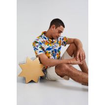 Bermuda élastiqué en lin et coton - Beige - 44 - Homme - Monoprix
