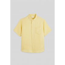 Chemise manches courtes en lin - Jaune clair - XL - Homme - Monoprix Premium