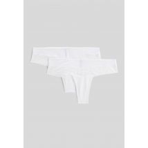 Lot de 2 tangas emma en coton bio gots - Blanc - S - Femme - Monoprix