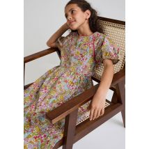 Robe imprimée à manches courtes made with liberty fabric, en popeline de coton - Multicolore - 5-6 ans - Enfant Fille - Monoprix Createurs