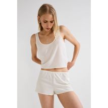 Short plissé kate - Beige Ecru - L - Femme - Monoprix