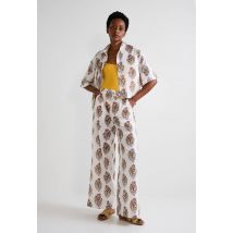 Pantalon de plage en coton bio - Beige Ecru - S - Femme - Monoprix