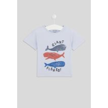 Bout'chou - T-shirt manches courtes col rond imprimé en coton bio, certifié oeko-tex - Bleu clair - 9 mois - Bébé