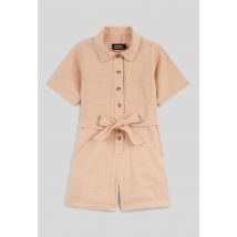 Combishort unie en coton bio - Beige - 6 ans - Enfant Fille - Monoprix