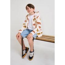 Sweat à fermeture éclair imprimé en coton bio - Beige Ecru - 12 ans - Enfant - Monoprix