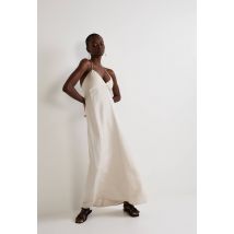 Robe évasée unie - Beige clair - 44 - Femme - Monoprix