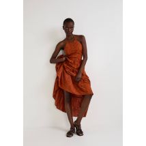 Robe sans manches brodée - Orange foncé - 42 - Femme - Monoprix