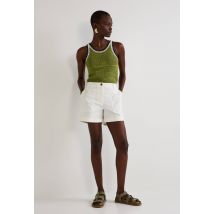 Short uni en coton, certifié oeko-tex - Beige Ecru - 42 - Femme - Monoprix Femme