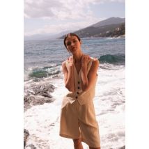 Short bermuda en lin - Beige clair - 40 - Femme - Monoprix