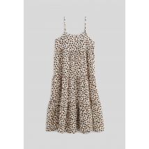 Robe imprimée en gaze de coton - Beige clair - 6 ans - Enfant Fille - Monoprix