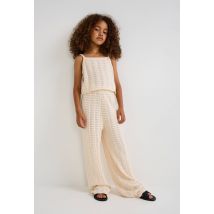 Pantalon en crochet - Beige clair - 10 ans - Enfant - Monoprix