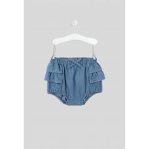 Bout'chou - Short à volants en coton bio - Bleu clair - 6 mois - Bébé