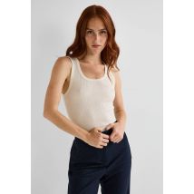 Débardeur en laine mérinos et soie - Beige Ecru - M - Femme - Monoprix Premium