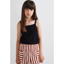 Débardeur en crochet - Noir - 10 ans - Enfant - Monoprix