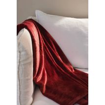Plaid microfibre uni, 130x170cm, polyester recyclé - Brun foncé - 130x170 cm - Monoprix