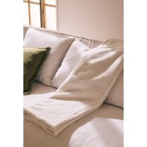 Monoprix - Plaid sherpa, 130x170cm, 100% polyester recyclé - Blanc - Unique