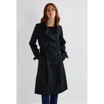 Trench ceinturé en coton - Noir - 46 - Femme - Monoprix
