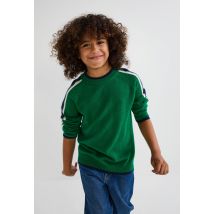 Pull uni en 100% cachemire avec détails sur les manches - Vert - 10 ans - Enfant - Monoprix Premium