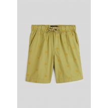 Bermuda élastiqué avec cordon en coton bio - Vert - 8 ans - Enfant - Monoprix