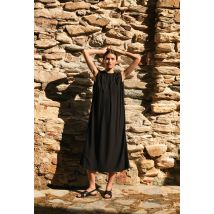 Robe longue sans manches unie - Noir - S - Femme - Monoprix