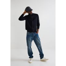 Gilet col montant zippé en mélange coton et cachemire - Noir - M - Homme - Monoprix
