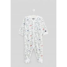 Petit Bateau - Dors bien petit bateau en velours imprimé - Beige Ecru - 12 mois - Bébé
