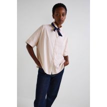 Chemise bi-matière en coton bio - Beige clair - M - Femme - Monoprix
