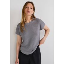 Pull sans manche métallisé - Bleu - XS - Femme - Monoprix